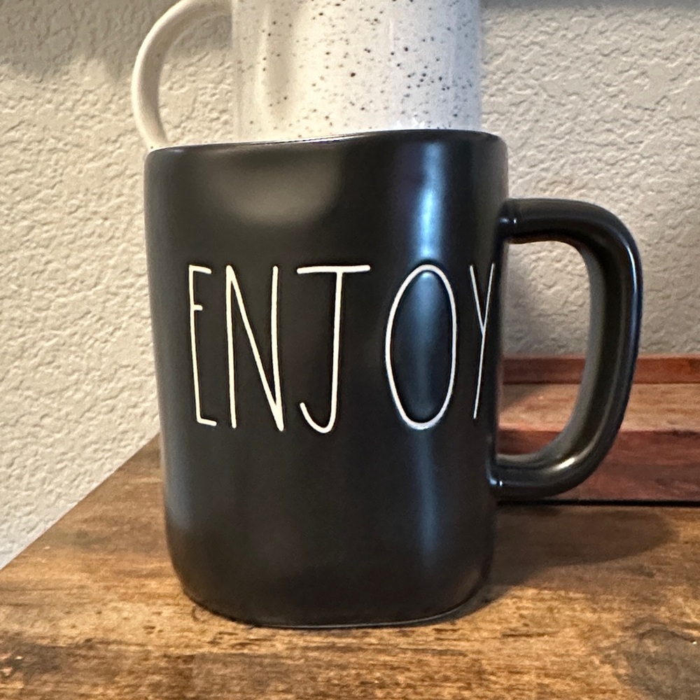 Rae Dunn Charcoal 'Enjoy' Mug